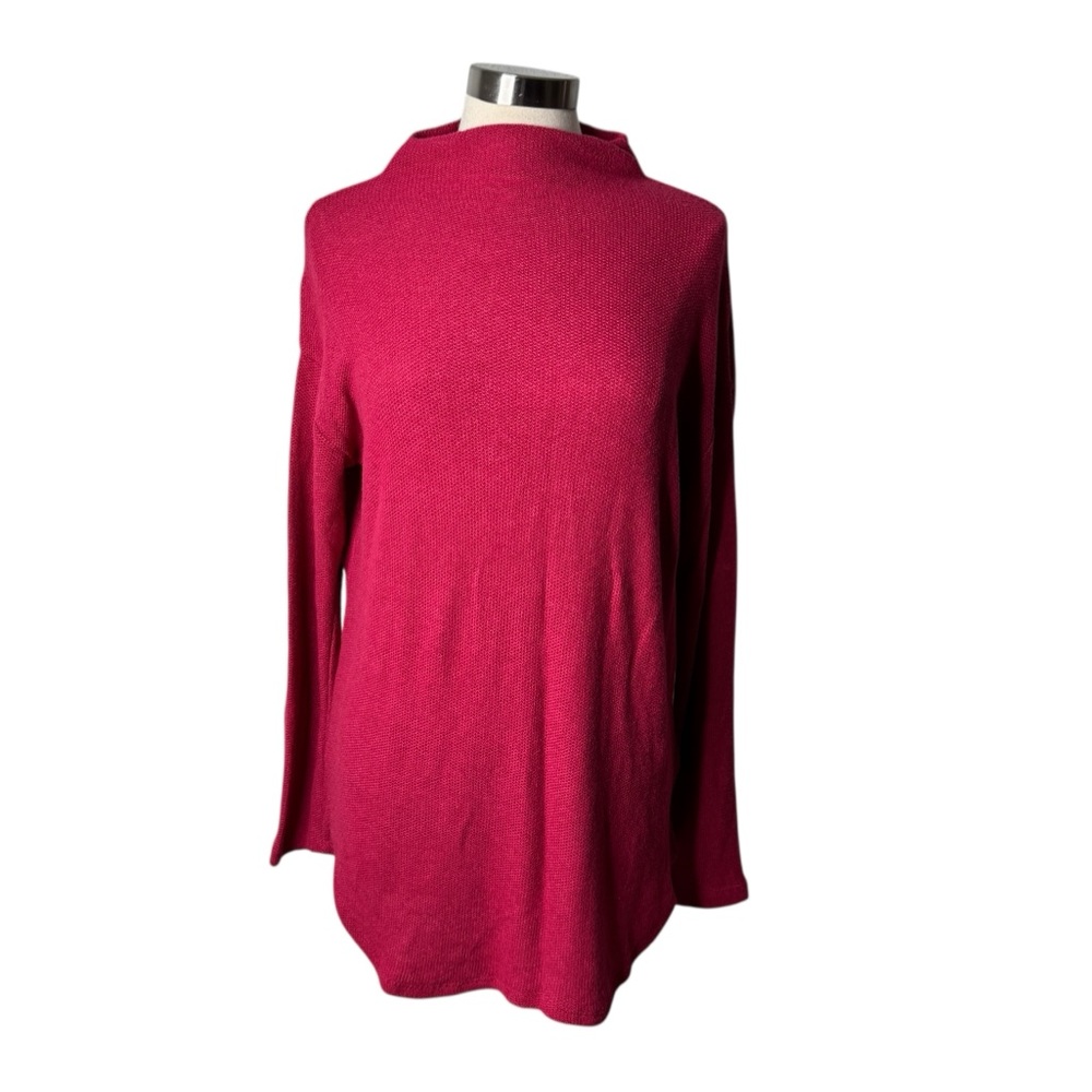 Old Navy Textured Plush Knit Funnel Neck Sweater Deep Fuchsia Women's Large Tall